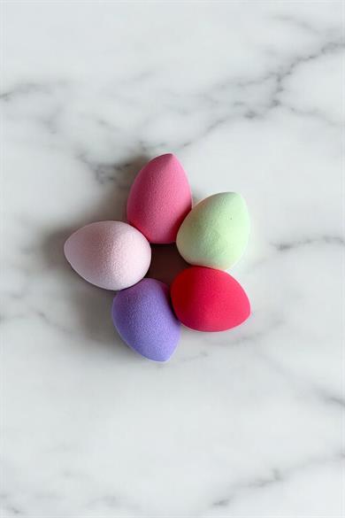 6lı Karışık Renk Şemsiye Figürlü  Makyaj Süngeri Set