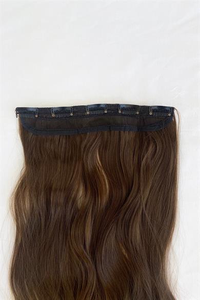 Isıya Dayanıklı Yarımay Çıt Çıt Saç - SH6D- Fındık Kahve - Dalgalı - 60 Cm - 110 Gr (Pınar)