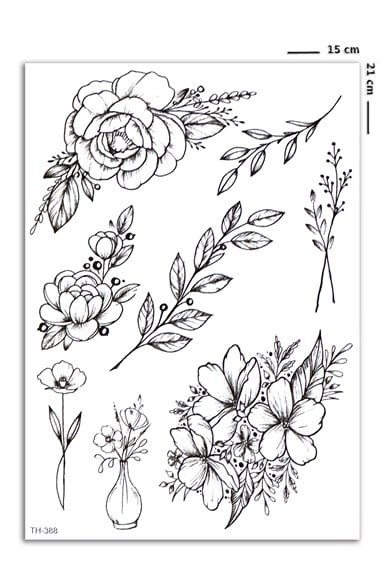 Çiçek Dövme Geçici Tattoo