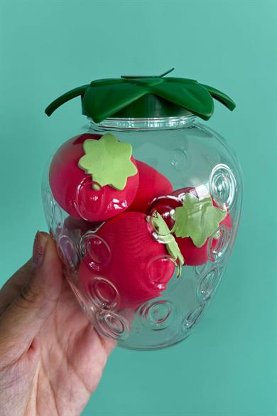 5li Pembe Renk Çilek Figürlü Makyaj Süngeri