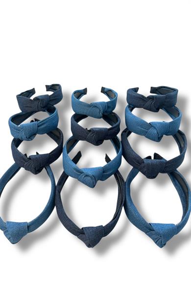 12´li Karışık Renk Kot Detaylı Taç Set