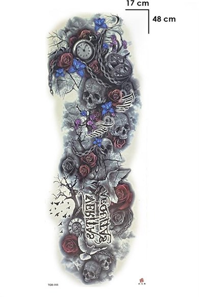 Kurukafa Kol Geçici Dövme Tattoo