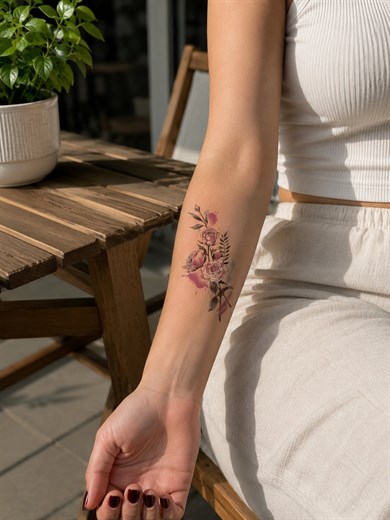 Çiçek Dalı Mini Dövme Geçici Tattoo