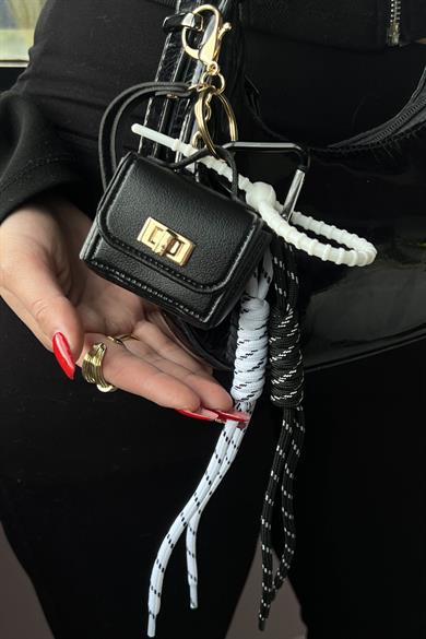 Siyah Renk Çanta Figürlü Çanta Charm/ Anahtarlık