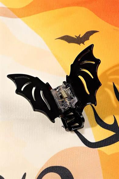 Siyah Renk Yarasa Figürlü Mandal Toka