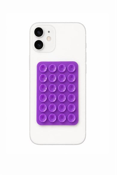 Mor Renk Vantuzlu Vakumlu Yapışkanlı Telefon Tutacağı