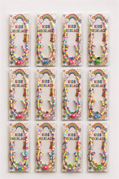 12li Karışık Figürlü Çocuk Kolye/Bileklik Set