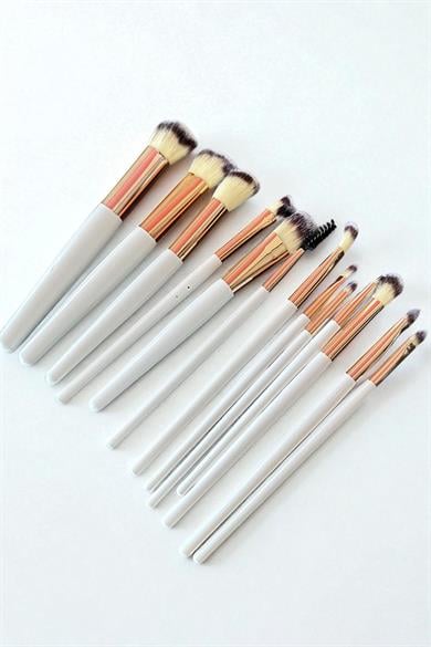 Altın Renk Profesyonel 13lü Standlı Makyaj Fırça Seti