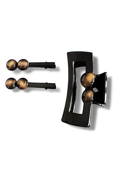 Siyah Renk Mandal Toka Ve Yan Toka Set