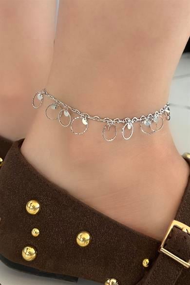 Gümüş Renk Halka Detaylı YSX Halhal