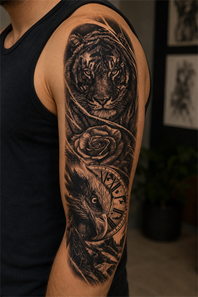 Aslan Kol Dövme Geçici Tattoo