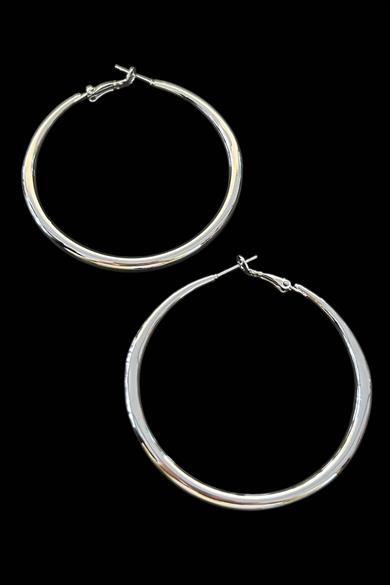 Gümüş Renk Halka Küpe (Çift)