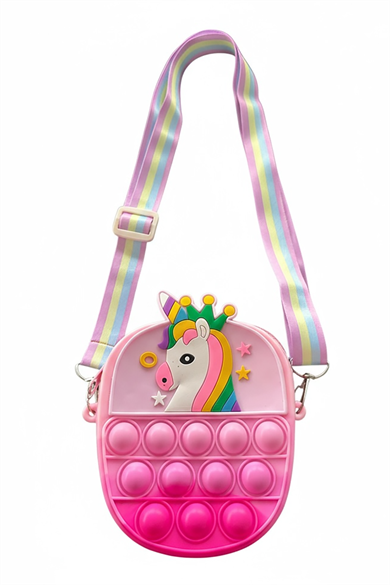 Karışık Renk Unicorn Figürlü Çocuk Pop-İt Çanta