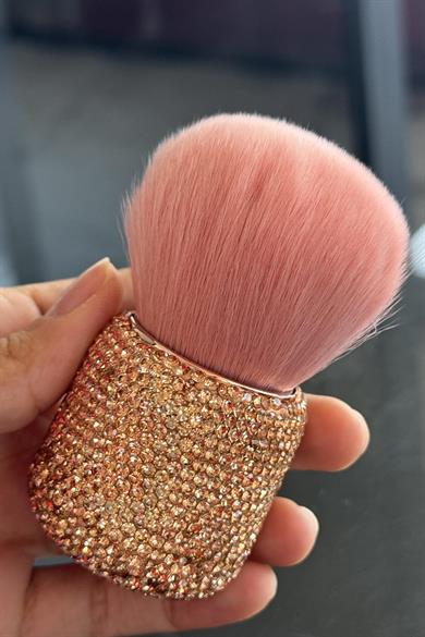 Pudra Renk Taş Detaylı Allık Fırçası