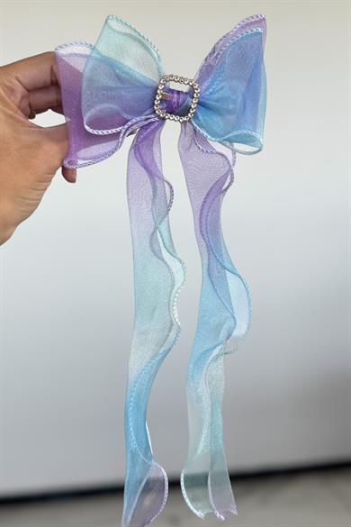 Karışık Renk Taş Detaylı Kurdele Otomat Toka