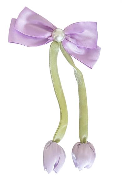 Mor Ve Yeşil Renk Karışık Figürlü İnci Detaylı Otomat Toka