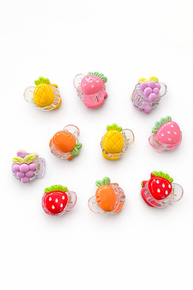 10lu Karışık Figürlü Mini Mandal Toka Set