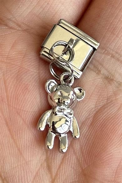 Gümüş Renk Ayıcık Figürlü Çelik Nomination Charm (Tek)