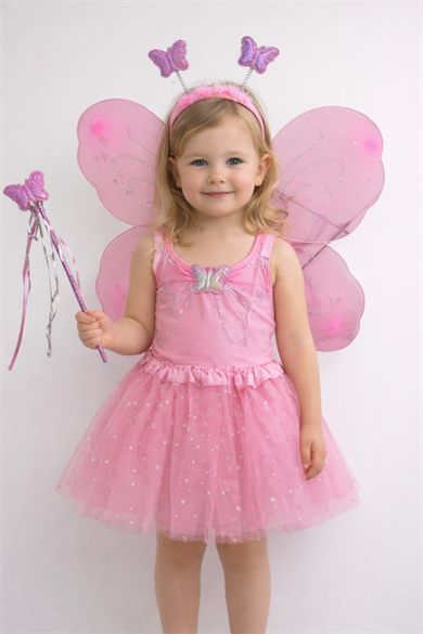 Pembe Renk Kanat /Asa /Taç /Etek Set