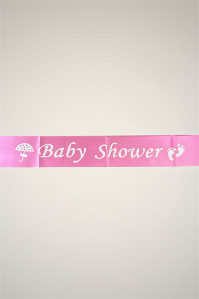 Pembe Renk Baby Shower Yazılı Kuşak Kurdelesi 