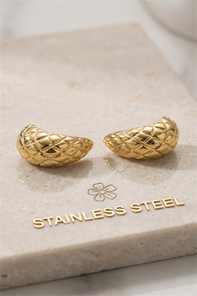 Altın Renk Çelik Küpe (Çift)