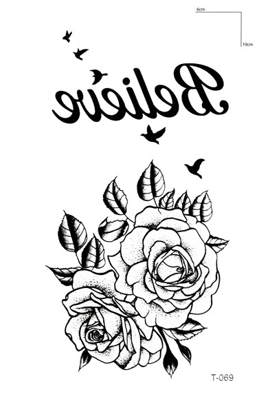 Geçici El Üstü Gül Dövme Tattoo