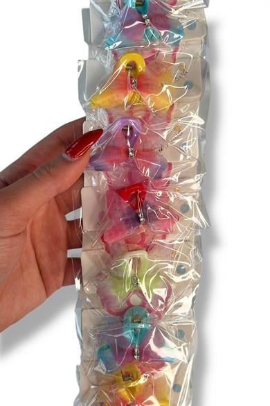 10lu Karışık Renk Kelebek Figürlü Çocuk Mini Mandal Toka Set