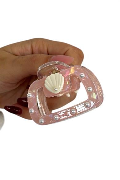 Pembe Renk Deniz Kabuğu Figürlü Mandal Toka