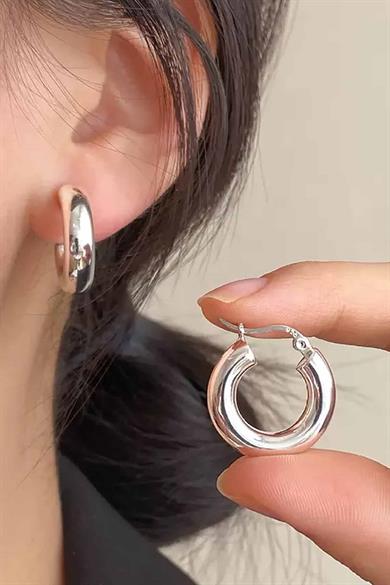 Gümüş Renk Halka Küpe 20Mm (Çift)