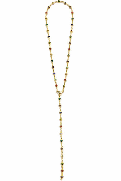 Altın Renk Kalp Figürlü Çelik Y Kolye