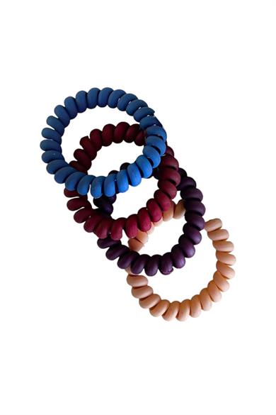 4lü Karışık Renk Helezon Lastik Toka