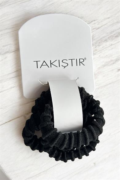 4lü Siyah Renk Lastik Toka