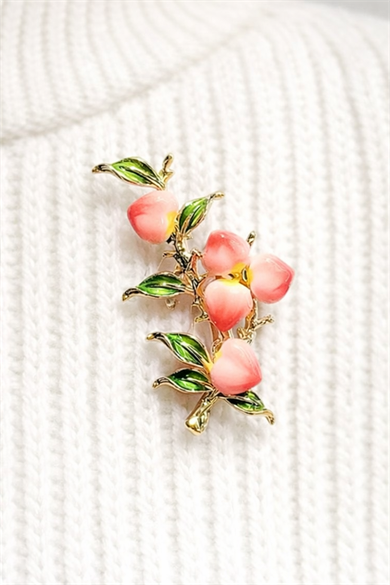 Karışık Renk Meyve Figürlü Broş