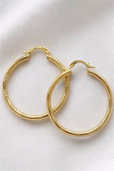 Altın Renk Cm Halka Küpe (Çift)