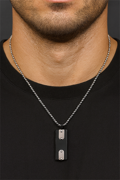 Gümüş Renk Erkek Zincir Çelik Kolye (60cm)