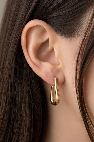 Altın Renk Çelik Küpe (Çift)