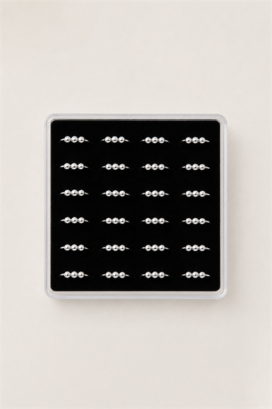 20li Gümüş Renk Halka Piercing Set