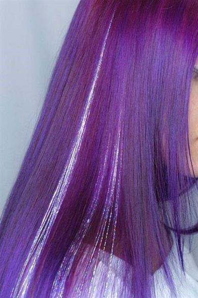 Hologramlı Yan Postiş Hair Tinsel Shiny Hair (50 Cm)