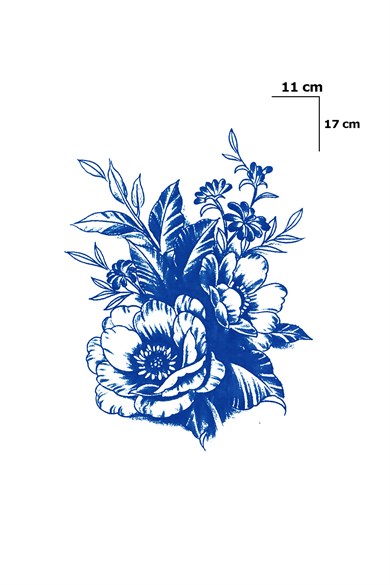 Çiçek Sonradan Kararan Yarı Kalıcı Geçici Dövme Tattoo