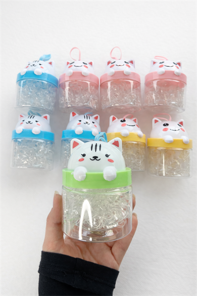 12li Şeffaf Renk Perma Lastik Toka Set