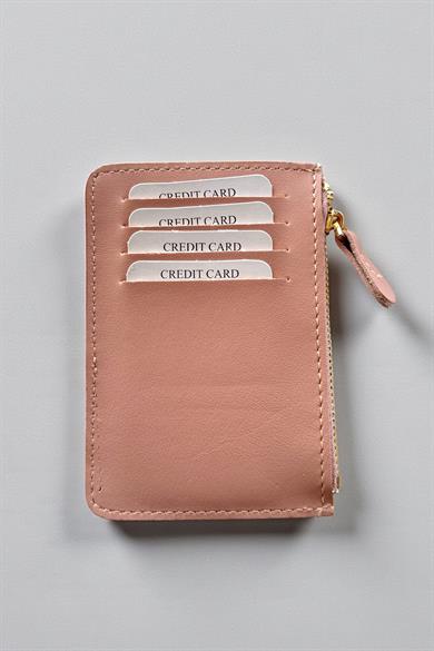 Pudra Renk Deri Kadın Cüzdan/ Kartlık