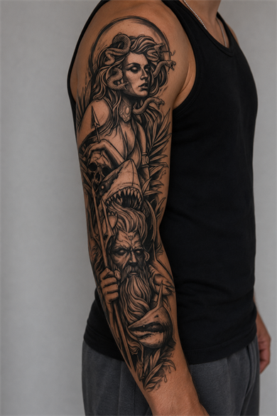 Medusa Kol Geçici Dövme Tattoo