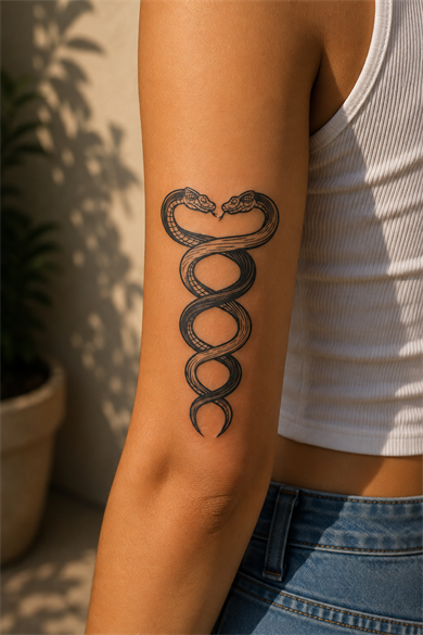 Yılan Sonradan Kararan Yarı Kalıcı Geçici Dövme Tattoo