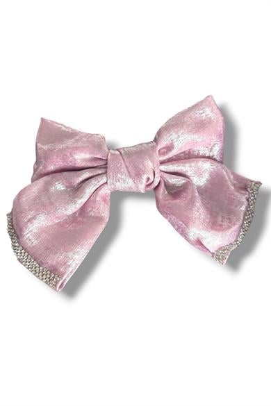 Pembe Renk Kurdele Figürlü Taş Detaylı Otomat Toka