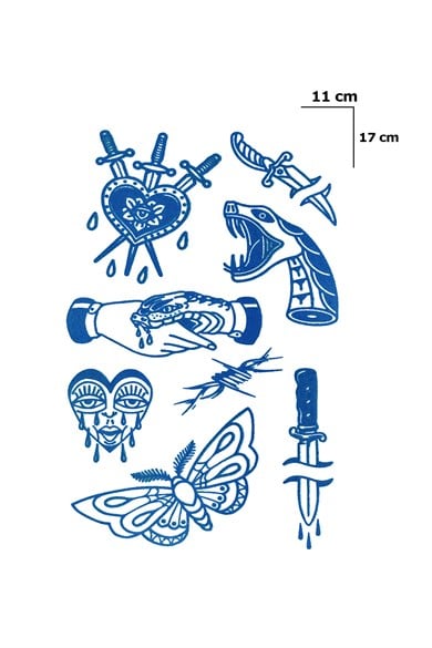 Çoklu Sonradan Kararan Yarı Kalıcı Geçici Dövme Tattoo