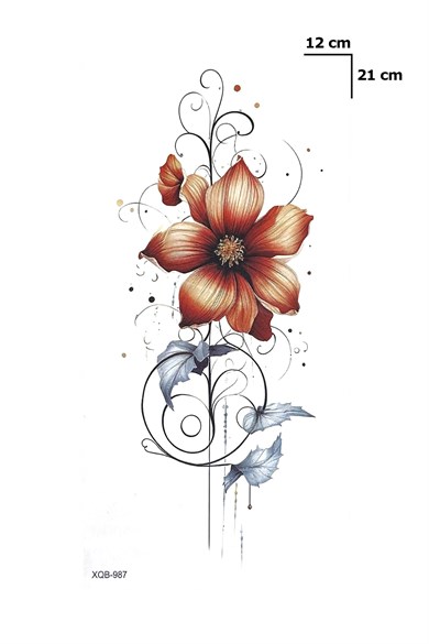 Çiçek Dövme Geçici Tattoo