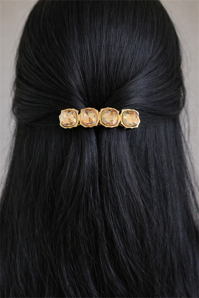 Altın Renk Taşlı Otomat Toka