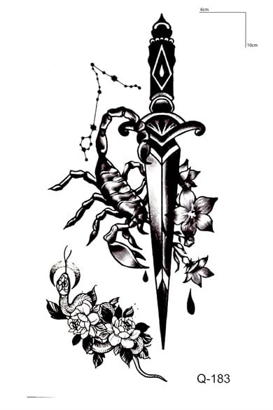 Akrep Ve Yılan Mini Geçici Dövme Tattoo