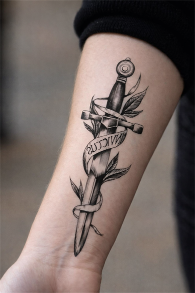 Geçici Kılıç Figürlü Mini Dövme Tattoo
