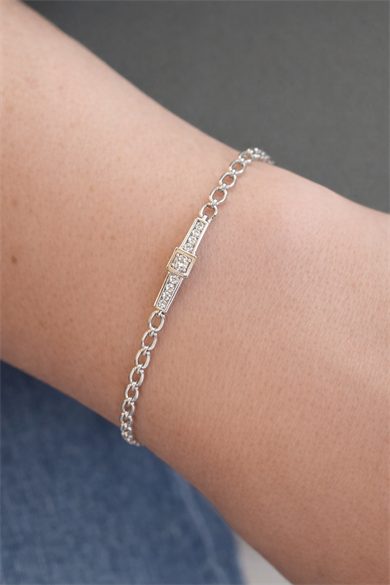 Gümüş Renk Taş Detaylı Xuping VİP Bileklik